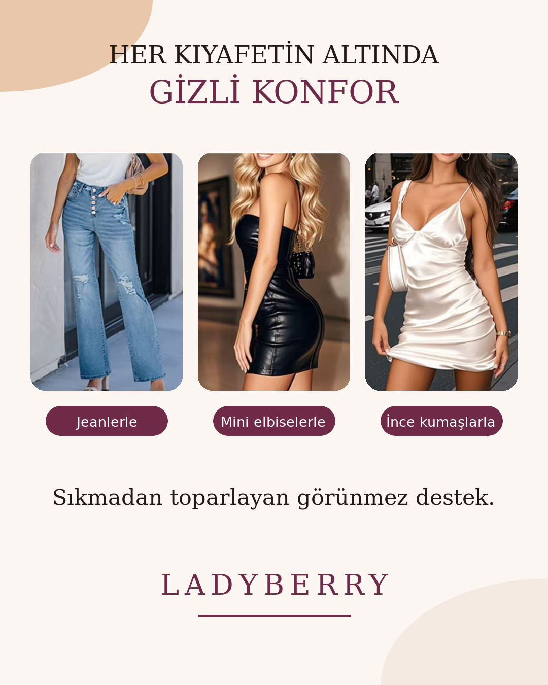 Ladyberry Lucky Siluet Korse – Çapraz Destekli Yüksek Bel Toparlayıcı