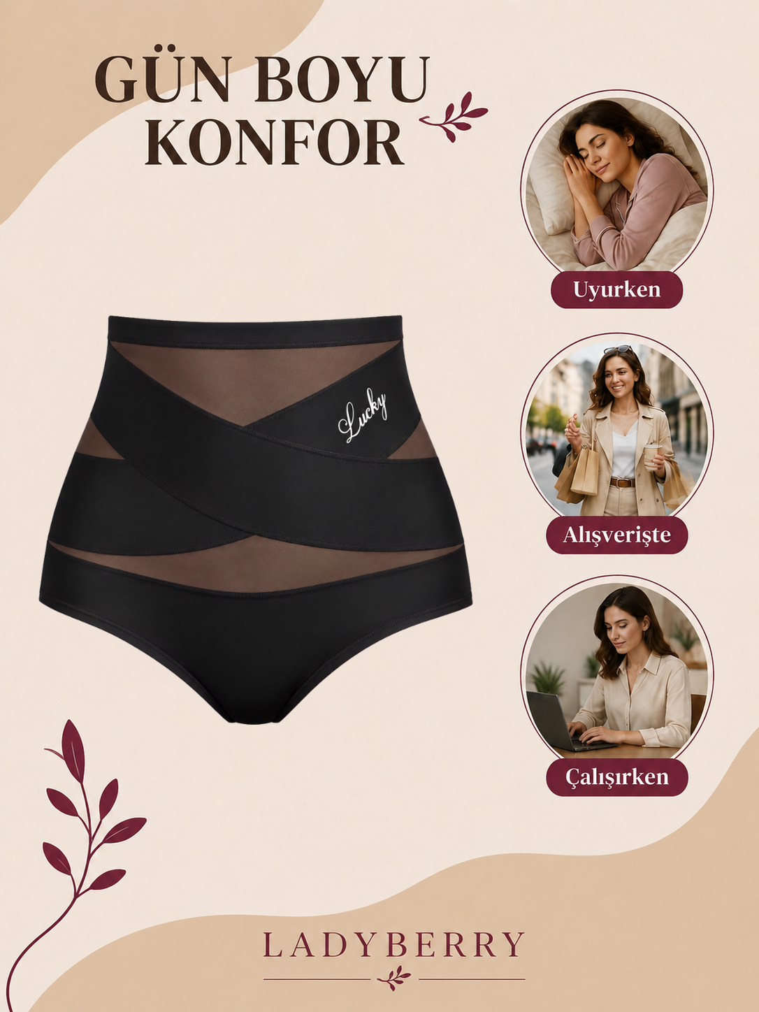Ladyberry Siluet Korse – Çapraz Destekli Yüksek Bel Toparlayıcı